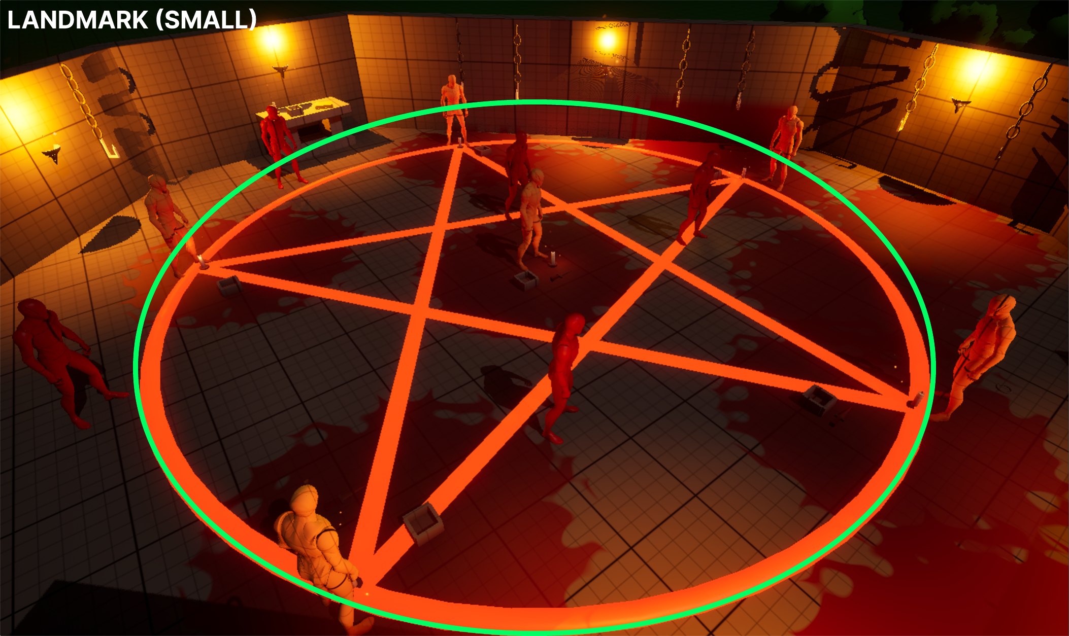 The ritual chamber pentagram circled