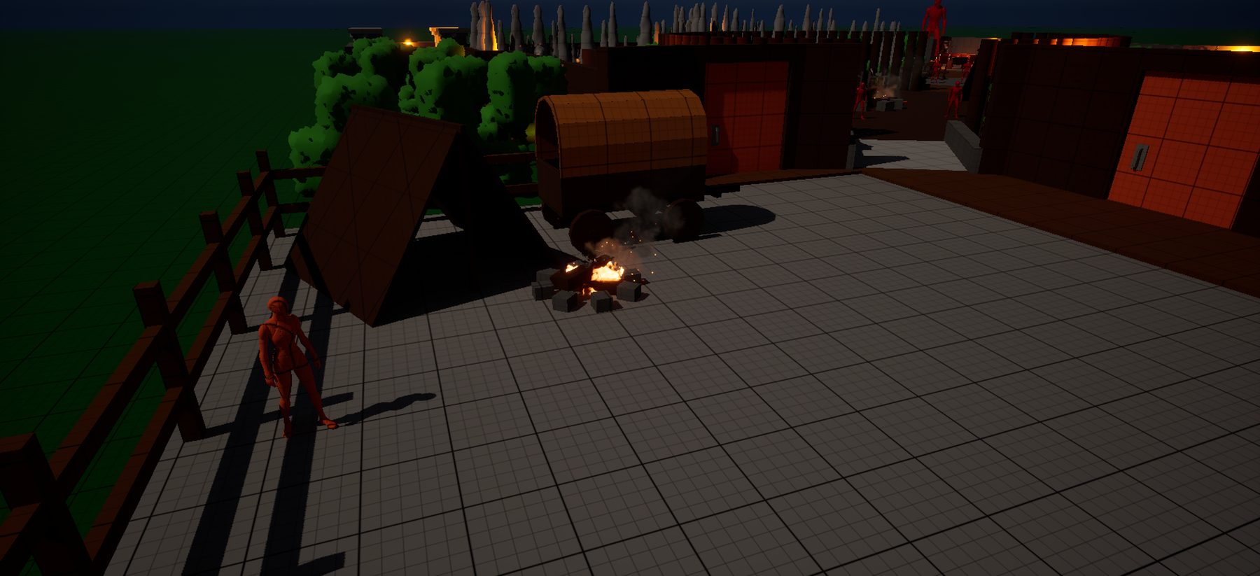 Rogue encampment at the level start